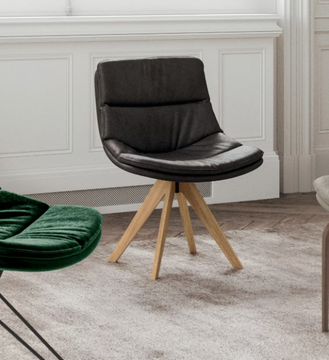 SALLY - Trestle-based leather chair by Ozzio Italia - view 3